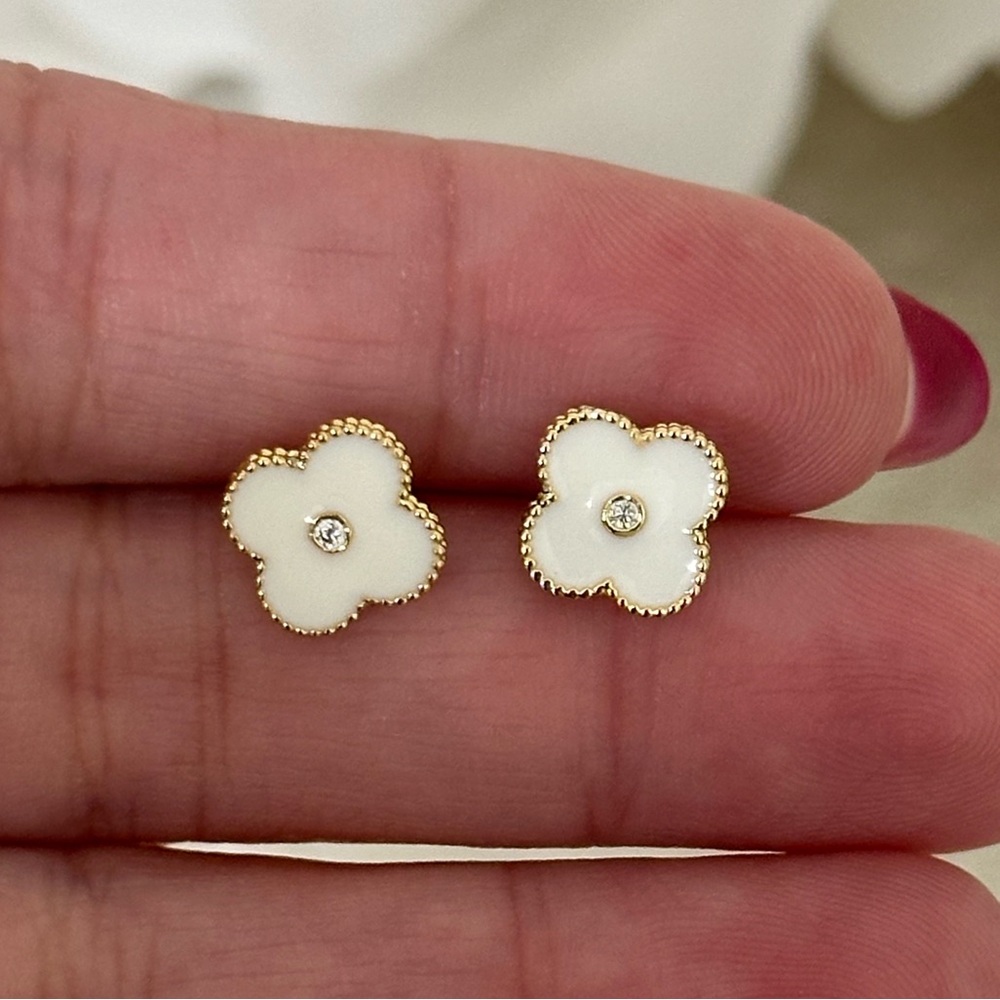 Gold Plated Small Clover Earrings